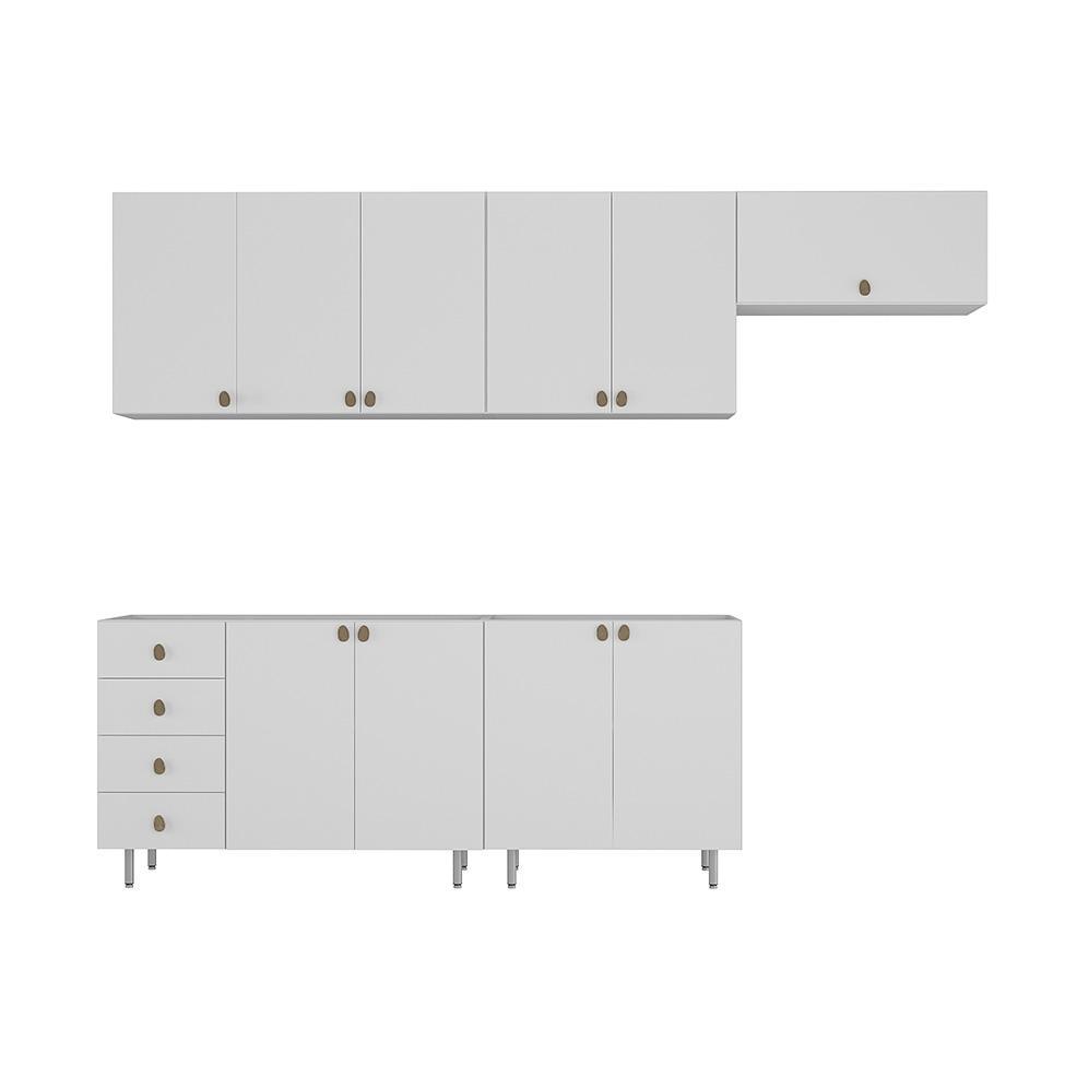 Cozinha Completa Maranello 100% MDF 10 PT 4 GV Branco - 4