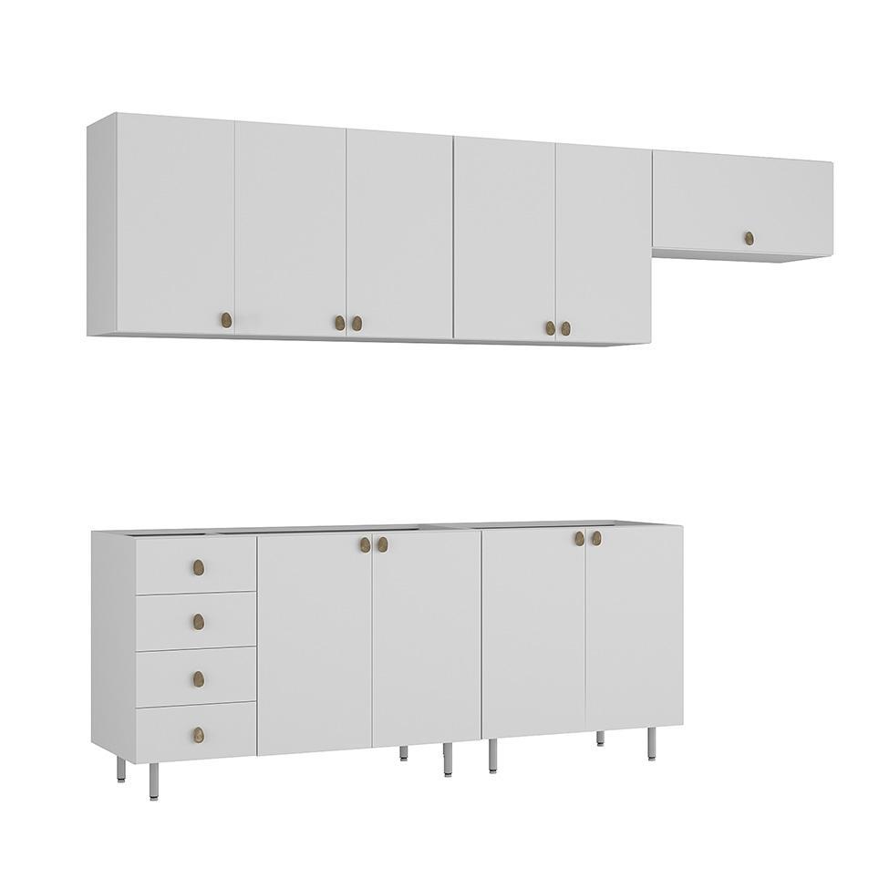 Cozinha Completa Maranello 100% MDF 10 PT 4 GV Branco - 5