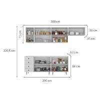 Cozinha Completa Maranello 100% MDF 10 PT 4 GV Branco - 3