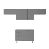 Cozinha Compacta Maranello 100% MDF 7 PT 4 GV Cinza