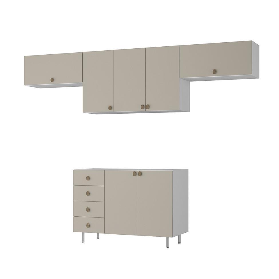 Cozinha Compacta Maranello 100% MDF 7 PT 4 GV Bege - 5