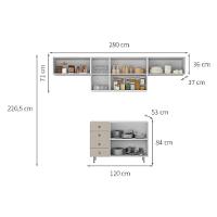 Cozinha Compacta Maranello 100% MDF 7 PT 4 GV Bege - 3