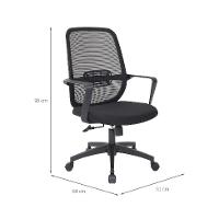 Cadeira de Escritório Secretária Giratória Hank Preta - 3