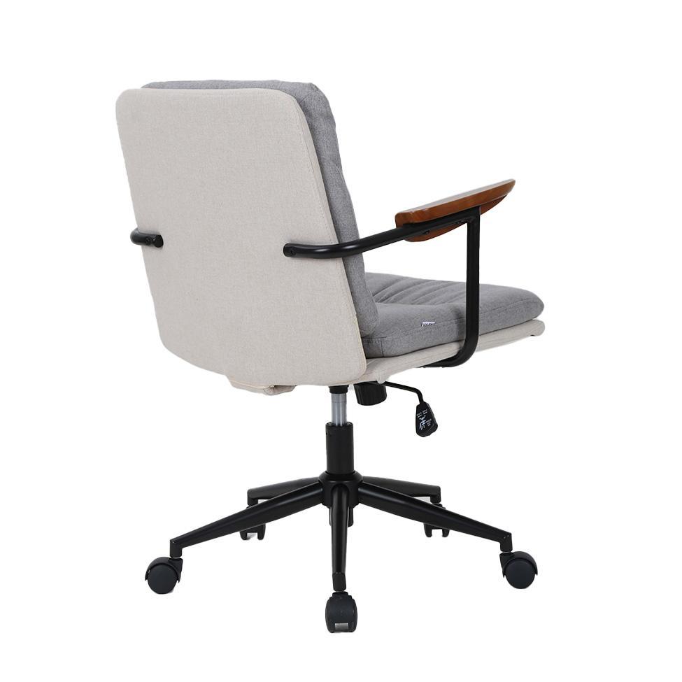 Cadeira de Escritório Secretária Giratória Bennett Cinza e Bege - 2