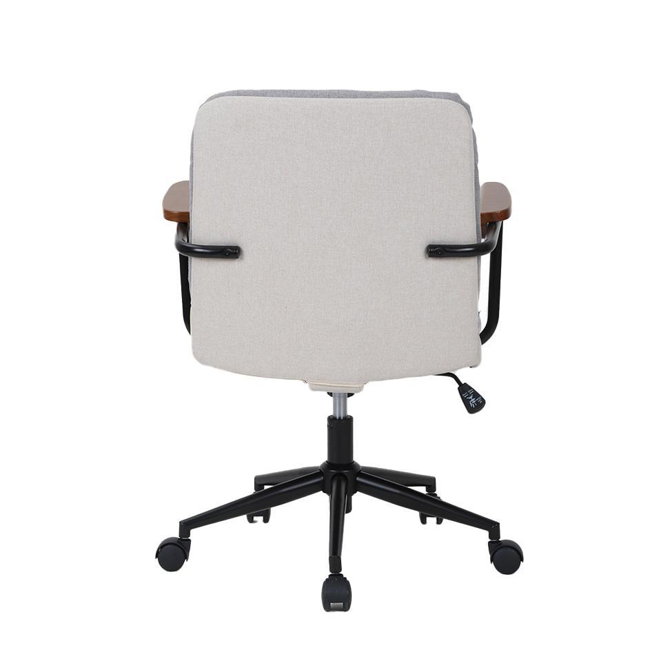 Cadeira de Escritório Secretária Giratória Bennett Cinza e Bege - 5