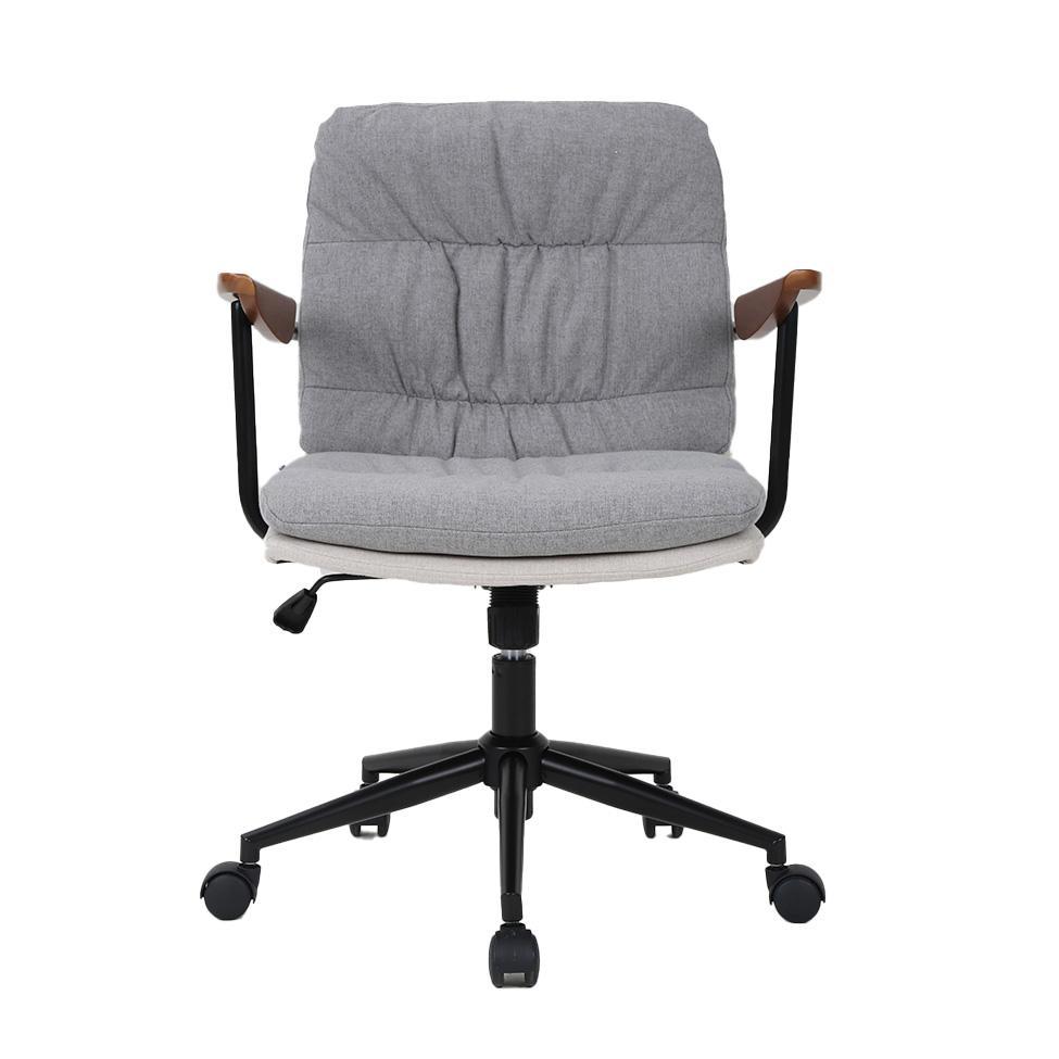 Cadeira de Escritório Secretária Giratória Bennett Cinza e Bege - 6