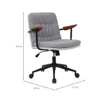 Cadeira de Escritório Secretária Giratória Bennett Cinza e Bege - 3