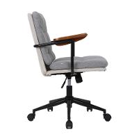 Cadeira de Escritório Secretária Giratória Bennett Cinza e Bege