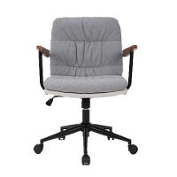 Cadeira de Escritório Secretária Giratória Bennett Cinza e Bege - 6