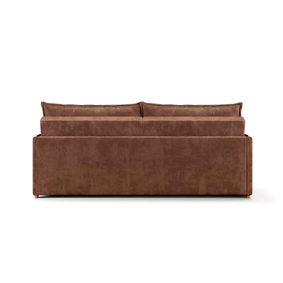 Sofá Retrátil Sem Caixa 3 lugares Solomons Velosuede Marrom 180 cm - 2