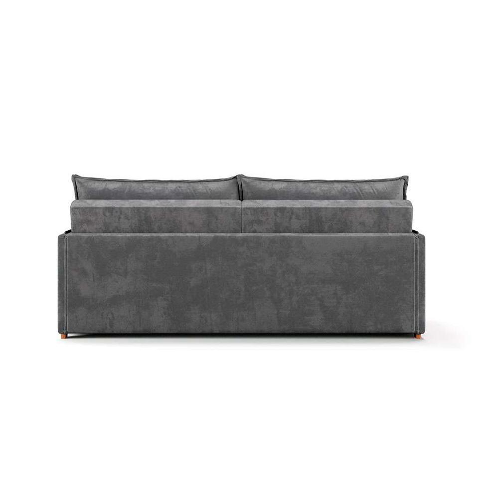 Sofá Retrátil Sem Caixa 3 lugares Solomons Velosuede Grafite 180 cm - 2