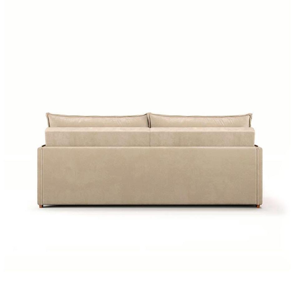 Sofá Retrátil Sem Caixa 3 lugares Solomons Velosuede Bege 180 cm - 2