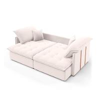 Sofá Retrátil Sem Caixa 3 lugares Solomons Linho Cru 180 cm - 2