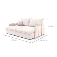 Sofá Retrátil Sem Caixa 3 lugares Solomons Linho Cru 180 cm - 3