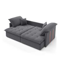 Sofá Retrátil Sem Caixa 3 lugares Solomons Linho Grafite 180 cm - 2