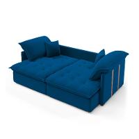 Sofá Retrátil Sem Caixa 2 lugares Solomons Velosuede Azul Marinho - 4