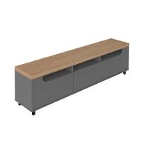 Rack para TV até 75 Polegadas Mercury 2 PT 1 GV Grafite e Carvalho 200 cm - 7