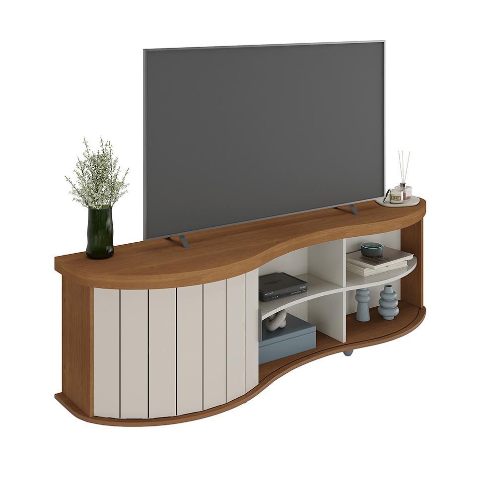 Rack para TV até 75 Polegadas Magnum Flex 1 PT Cinamomo e Off White - 8