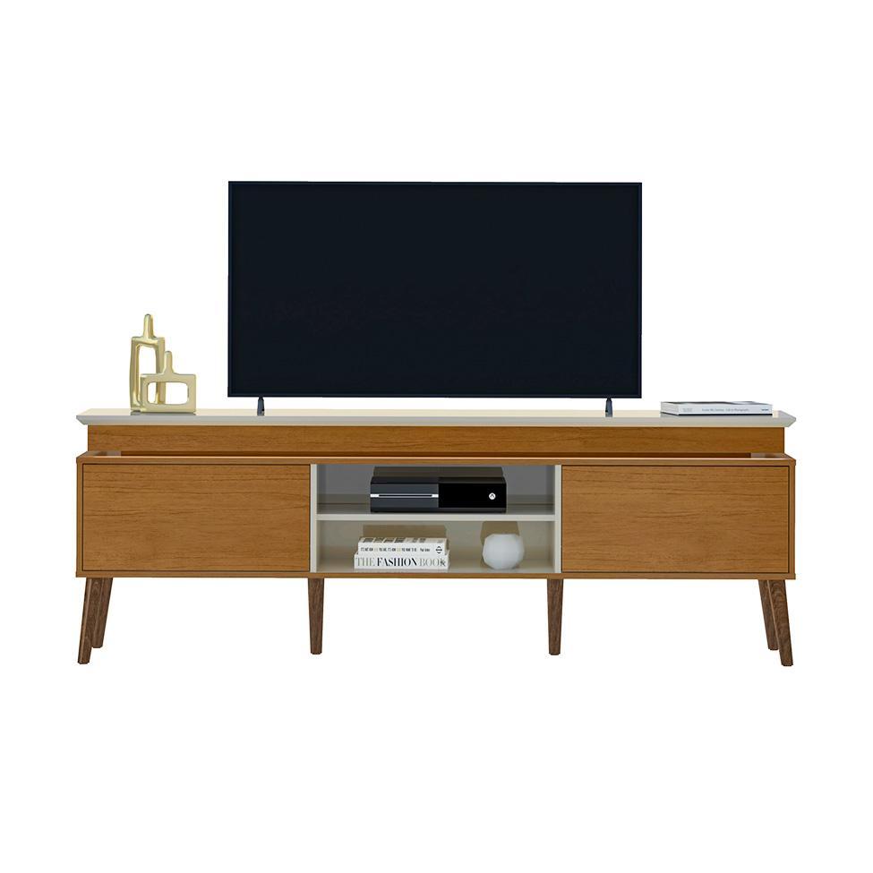 Rack para TV até 75 Polegadas Lumina 2 PT Cinamomo e Off White - 6