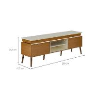 Rack para TV até 75 Polegadas Lumina 2 PT Cinamomo e Off White - 3