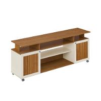 Rack para TV até 75 Polegadas Ipanema 2 PT Cinamomo e Off White - 1