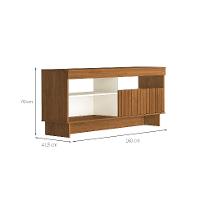 Rack para TV até 65 Polegadas City 1 PT Cinamomo e Off White - 3