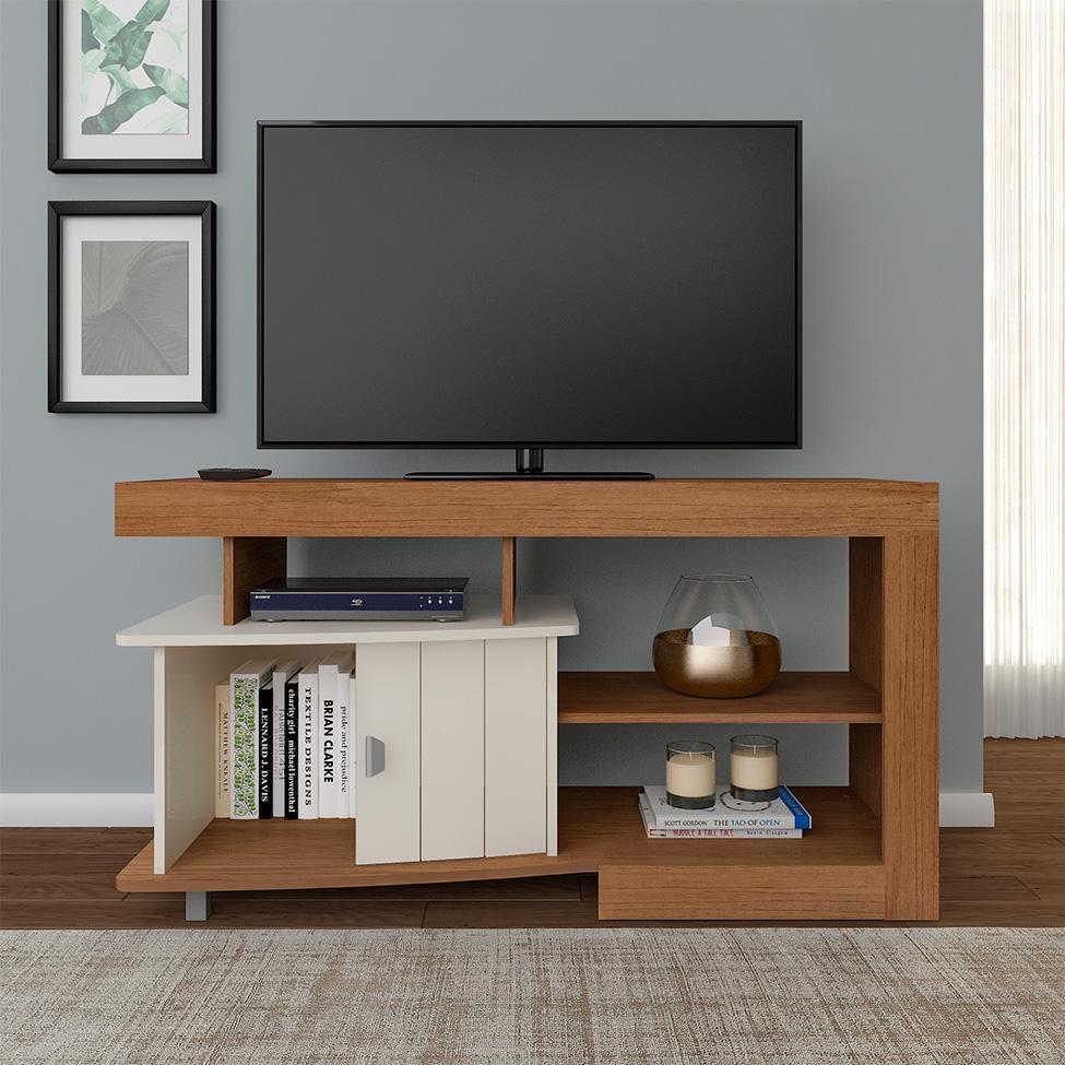 Rack para TV até 50 Polegadas Royal 1 PT Cinamomo e Off White - 2