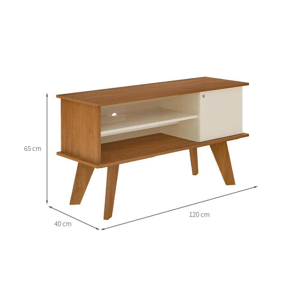 Rack para TV até 50 Polegadas Frank 1 PT Cinamomo e Off White - 3