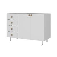 Balcão de Cozinha sem Tampo Maranello 100% MDF 2 PT 4 GV Branco - 1