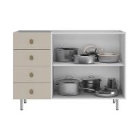 Balcão de Cozinha sem Tampo Maranello 100% MDF 2 PT 4 GV Bege - 5