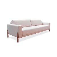 Sofá 3 Lugares Laura Linho Bege 210 cm - 1