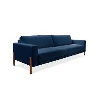 Sofá 3 Lugares Laura Linho Azul 240 cm - 1