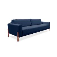 Sofá 3 Lugares Laura Linho Azul 210 cm - 1