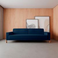 Sofá 3 Lugares Laura Linho Azul 180 cm - 2