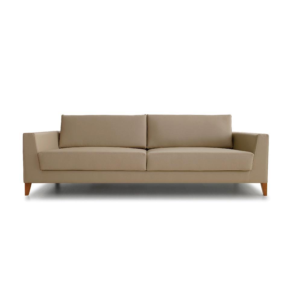 Sofá 3 Lugares Benjamin Revestimento Sintético Bege 210 cm - 4