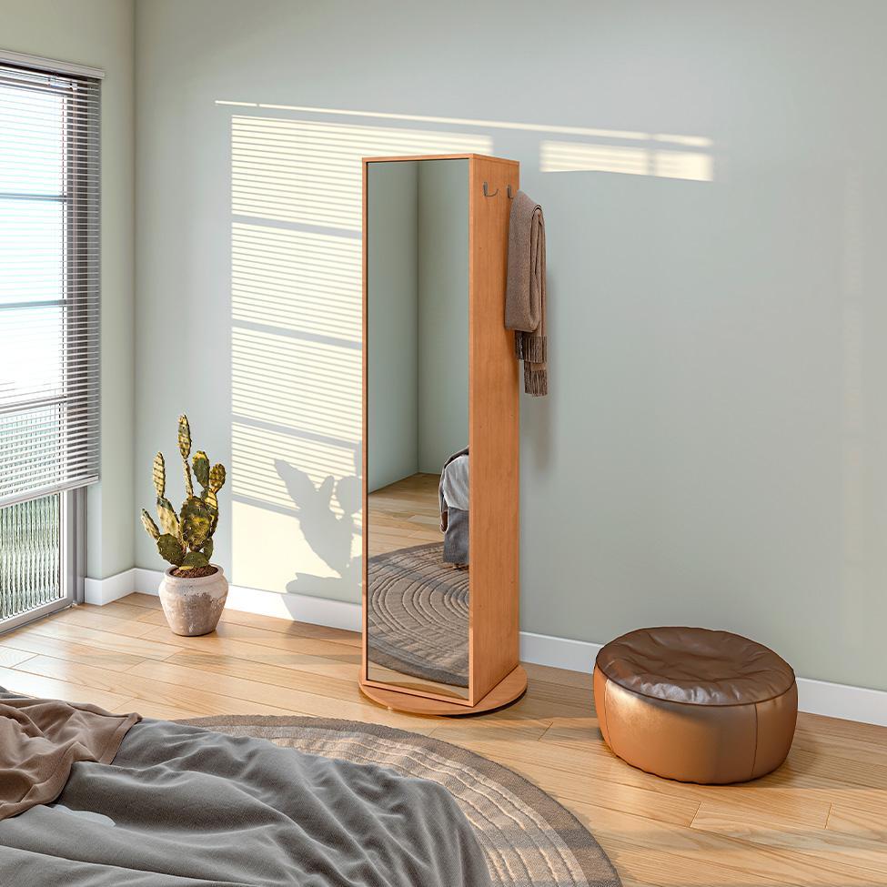 Sapateira com Espelho Esthela 1 PT Amêndoa - 4