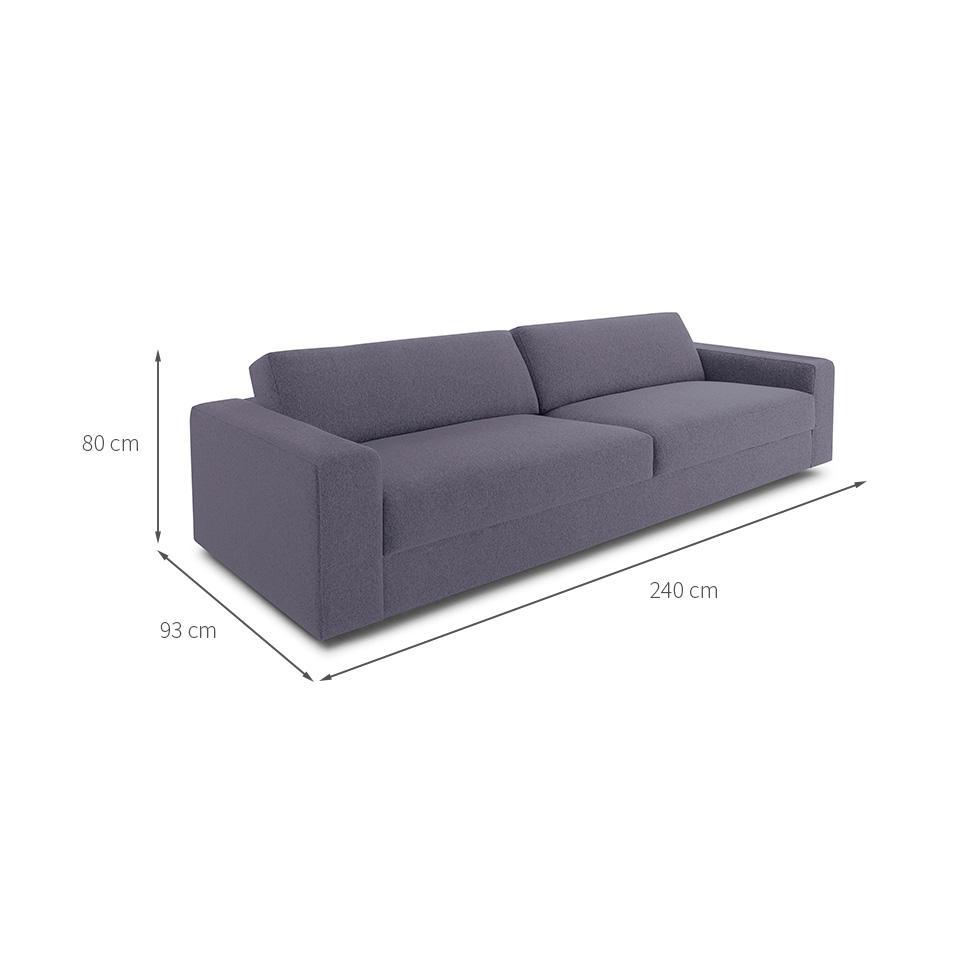 Sofá 3 Lugares Luigi Linho Cinza 240 cm - 3