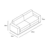 Sofá 3 Lugares Luigi Linho Cinza 240 cm - 6