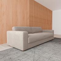 Sofá 3 Lugares Luigi Linho Bege 240 cm