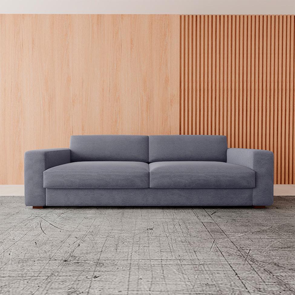 Sofá 3 Lugares Luigi Linho Cinza 210 cm - 2