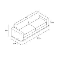 Sofá 3 Lugares Luigi Linho Bege 210 cm - 6
