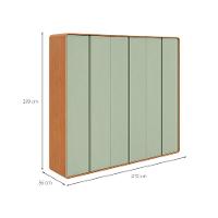 Guarda-Roupa Casal Loop 100% MDF 6 PT 6 GV Amêndoa e Sálvia - 3