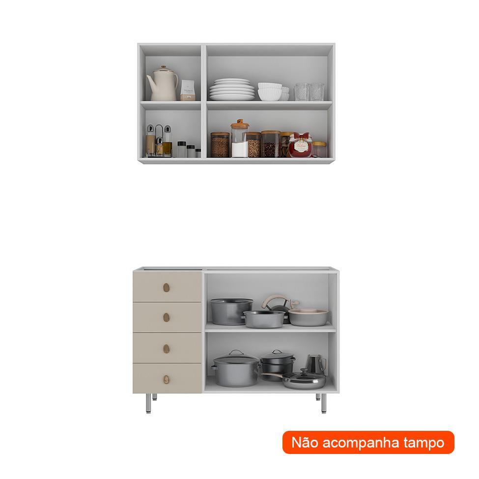 Cozinha Compacta Maranello 100% MDF 5 PT 4 GV Bege - 2