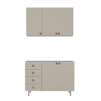 Cozinha Compacta Maranello 100% MDF 5 PT 4 GV Bege