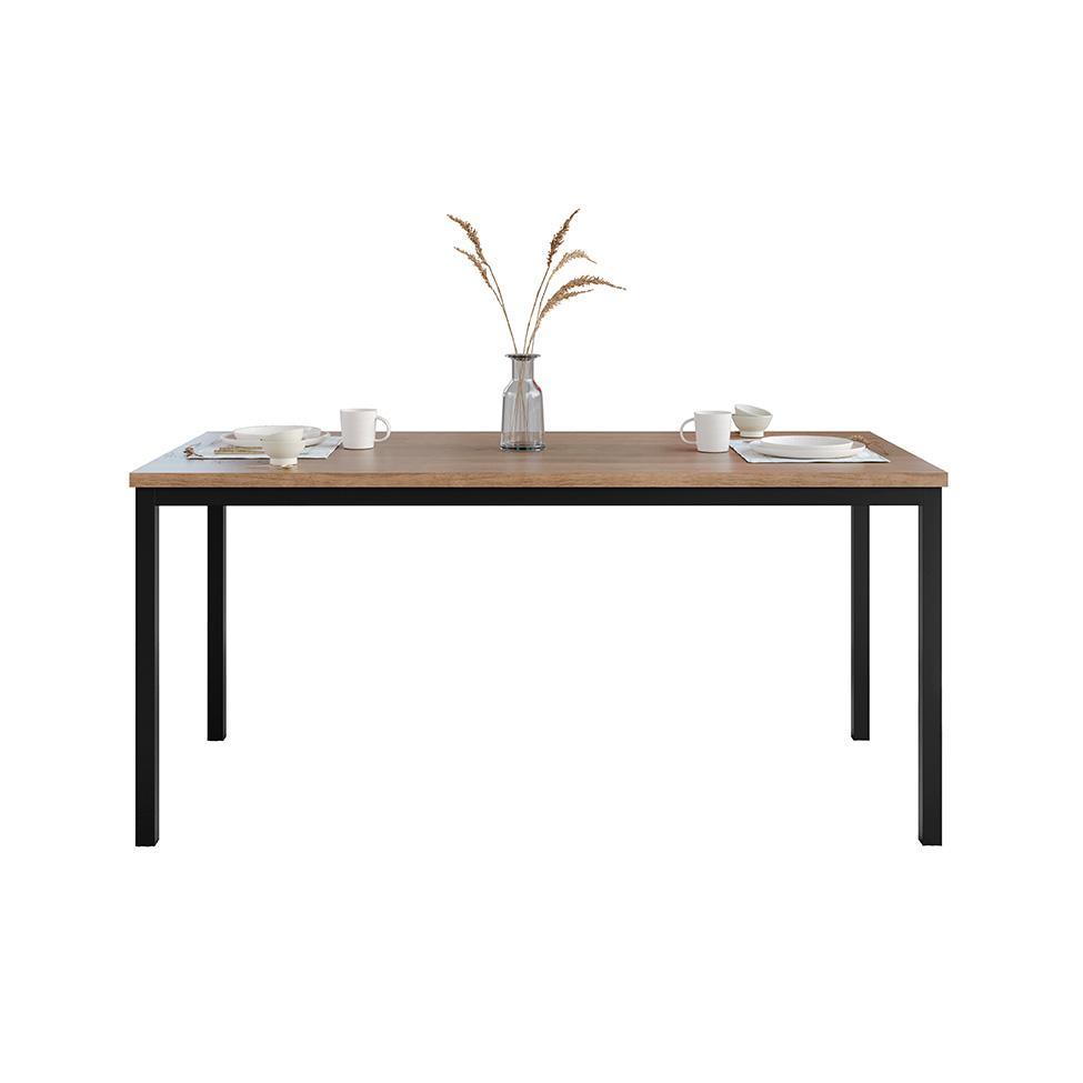 Conjunto de Mesa Retangular com Tampo de MDP Amadeirado e 6 Cadeiras Adriana Revestimento Sintético Silver e Preto - 4