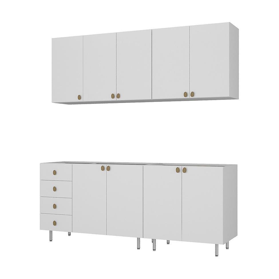 Cozinha Compacta Maranello 100% MDF 9 PT 4 GV Branco - 4