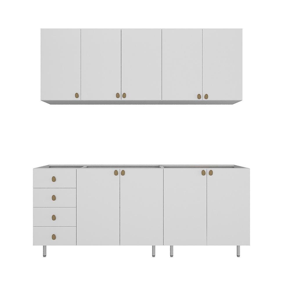 Cozinha Compacta Maranello 100% MDF 9 PT 4 GV Branco - 5