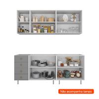 Cozinha Compacta Maranello 100% MDF 9 PT 4 GV Cinza - 2