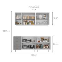 Cozinha Compacta Maranello 100% MDF 9 PT 4 GV Cinza - 3