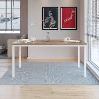 Conjunto de Mesa Retangular com Tampo de MDP Amadeirado e 6 Cadeiras Adriana Revestimento Sintético Cedro e Branco - 5